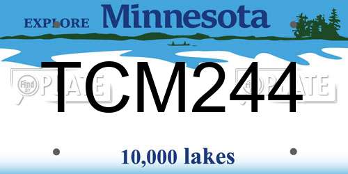 TCM244 Minnesota License Plate