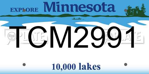 TCM2991 Minnesota License Plate