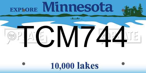 TCM744 Minnesota License Plate