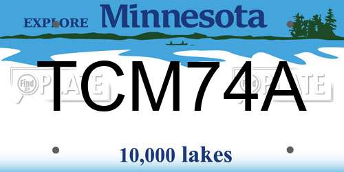 TCM74A Minnesota License Plate