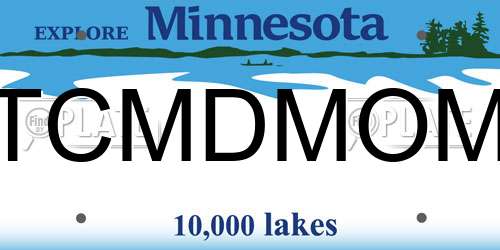 TCMDMOM Minnesota License Plate