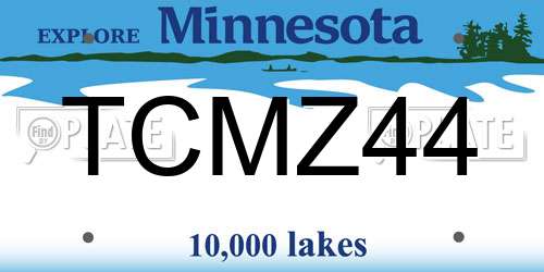 TCMZ44 Minnesota License Plate