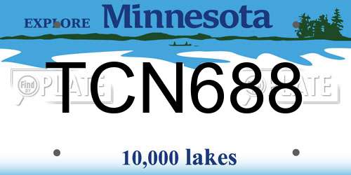 TCN688 Minnesota License Plate
