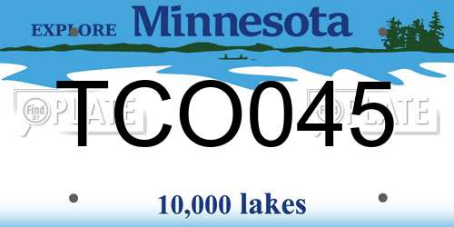 TCO045 Minnesota License Plate