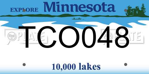 TCO048 Minnesota License Plate