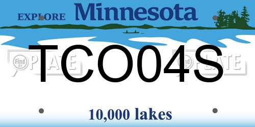 TCO04S Minnesota License Plate