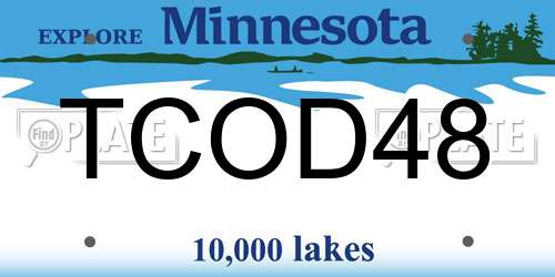 TCOD48 Minnesota License Plate