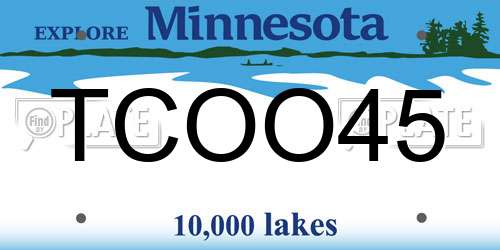 TCOO45 Minnesota License Plate