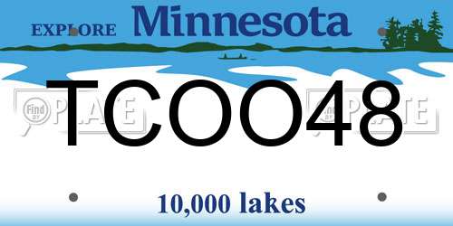 TCOO48 Minnesota License Plate