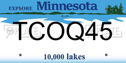 TCOQ45 Minnesota License Plate