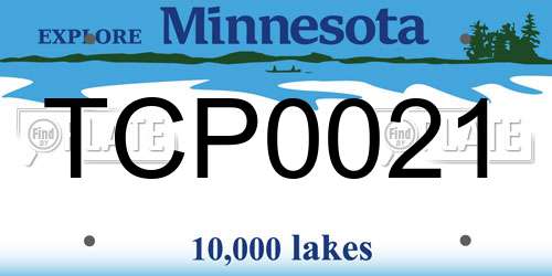 TCP0021 Minnesota License Plate