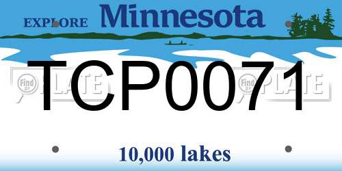 TCP0071 Minnesota License Plate