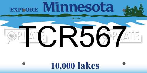 TCR567 Minnesota License Plate