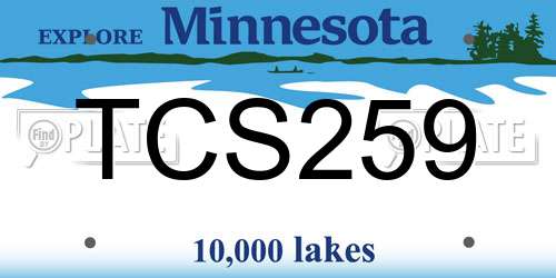 TCS259 Minnesota License Plate