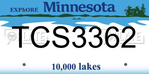 TCS3362 Minnesota License Plate