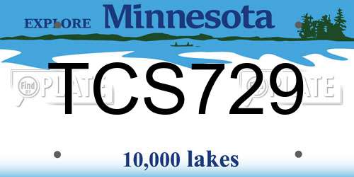 TCS729 Minnesota License Plate