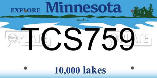 TCS759 Minnesota License Plate