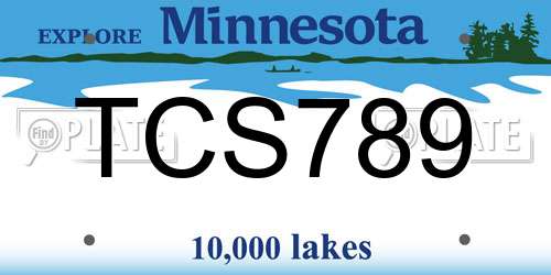 TCS789 Minnesota License Plate