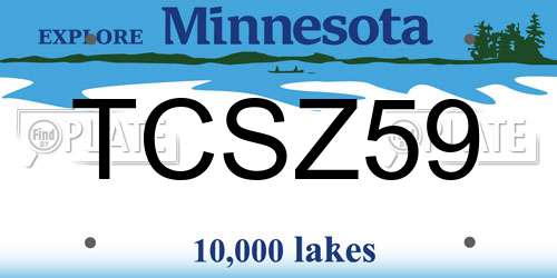 TCSZ59 Minnesota License Plate