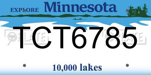 TCT6785 Minnesota License Plate