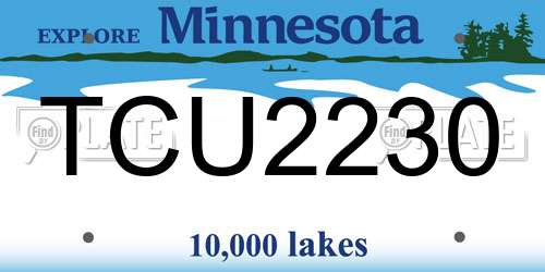 TCU2230 Minnesota License Plate