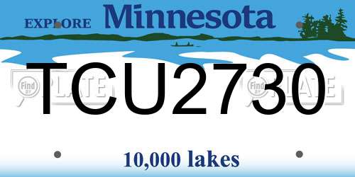 TCU2730 Minnesota License Plate