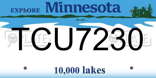 TCU7230 Minnesota License Plate