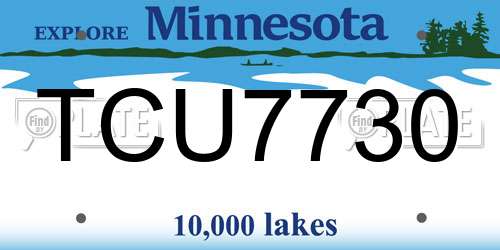 TCU7730 Minnesota License Plate