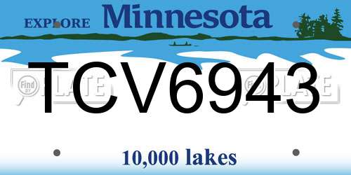 TCV6943 Minnesota License Plate