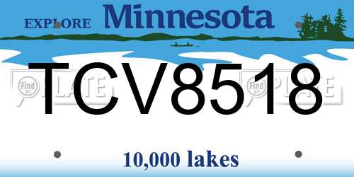 TCV8518 Minnesota License Plate