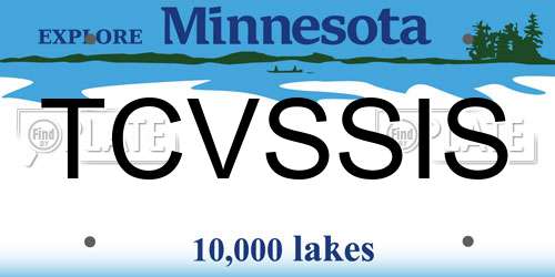 TCVSSIS Minnesota License Plate