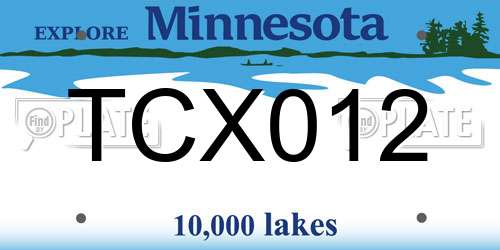 TCX012 Minnesota License Plate