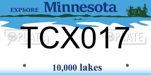 TCX017 Minnesota License Plate