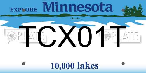 TCX01T Minnesota License Plate