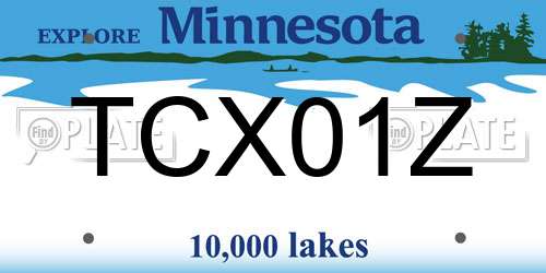 TCX01Z Minnesota License Plate