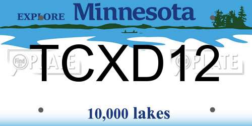 TCXD12 Minnesota License Plate