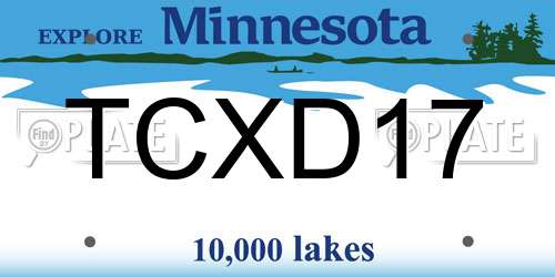 TCXD17 Minnesota License Plate