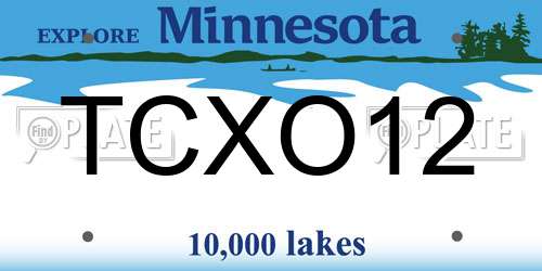 TCXO12 Minnesota License Plate