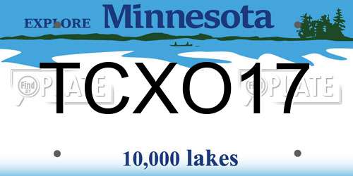 TCXO17 Minnesota License Plate
