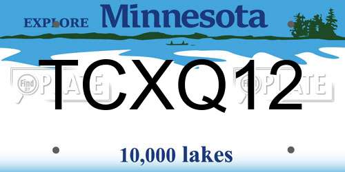 TCXQ12 Minnesota License Plate