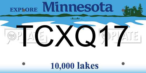 TCXQ17 Minnesota License Plate