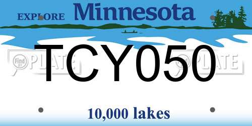 TCY050 Minnesota License Plate