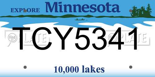 TCY5341 Minnesota License Plate
