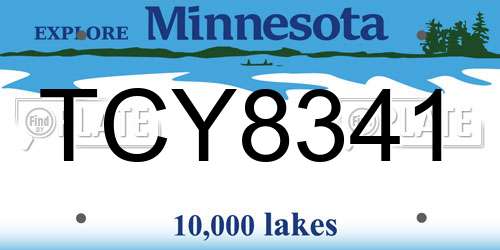 TCY8341 Minnesota License Plate