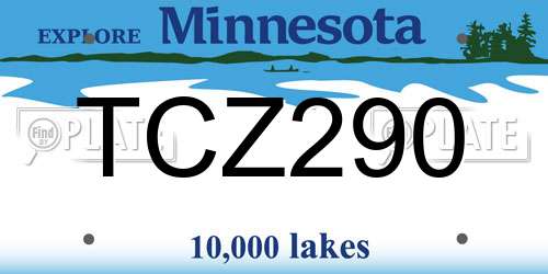 TCZ290 Minnesota License Plate