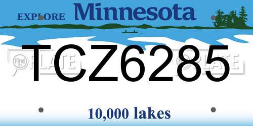 TCZ6285 Minnesota License Plate