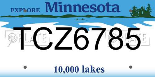 TCZ6785 Minnesota License Plate