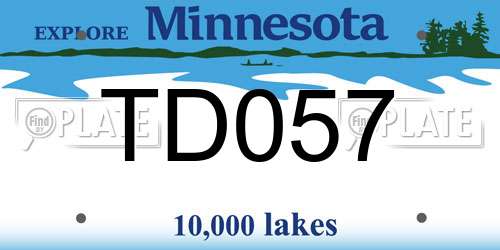 TD057 Minnesota License Plate