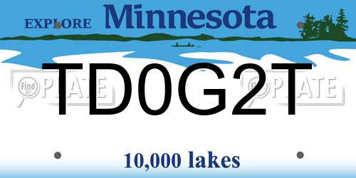 TD0G2T Minnesota License Plate