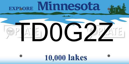 TD0G2Z Minnesota License Plate